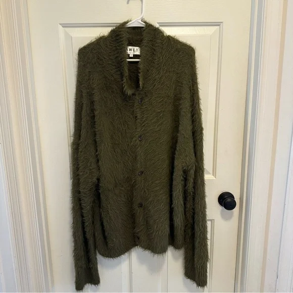AWET New York MAKE CARDIGAN Forest Green Size Large - Picture 4 of 8
